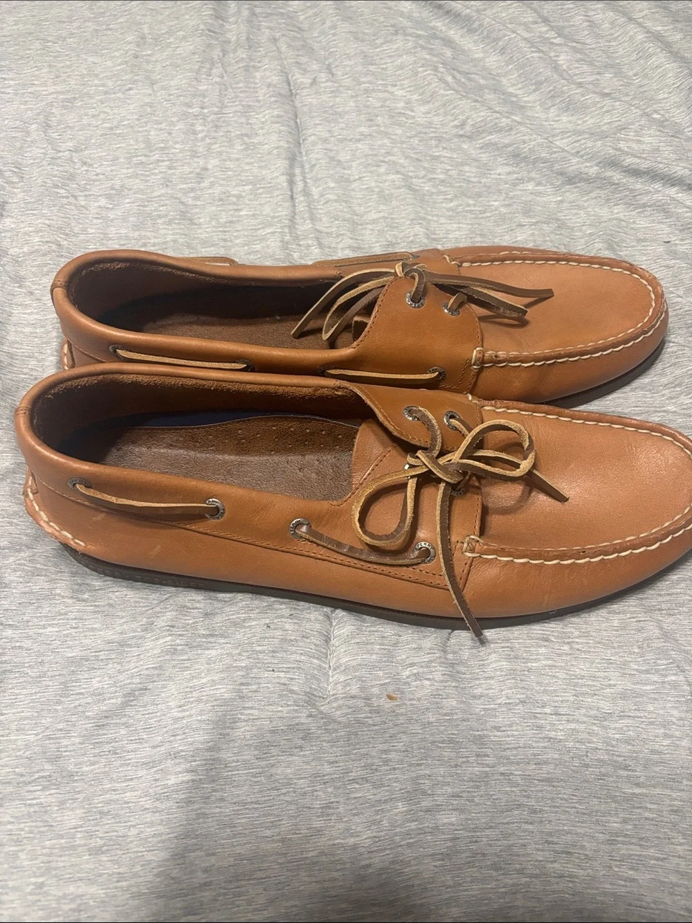 Sperry Men’s Brown Leather Moc-Toe Boat Shoes